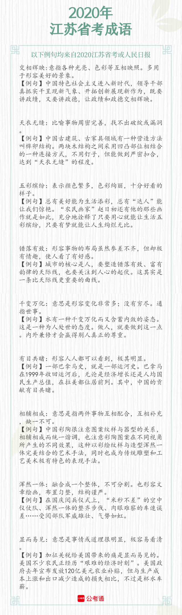 考點(diǎn)梳理！2021年江蘇省考中的成語(yǔ)（下）